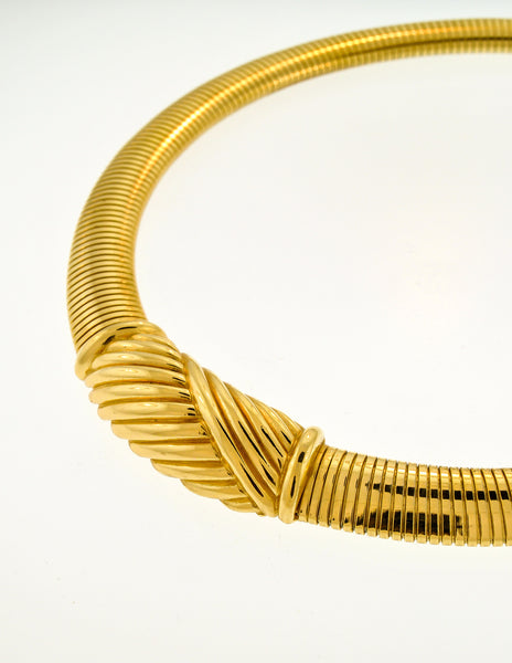 Christian Dior Gold Omega Choker Necklace
