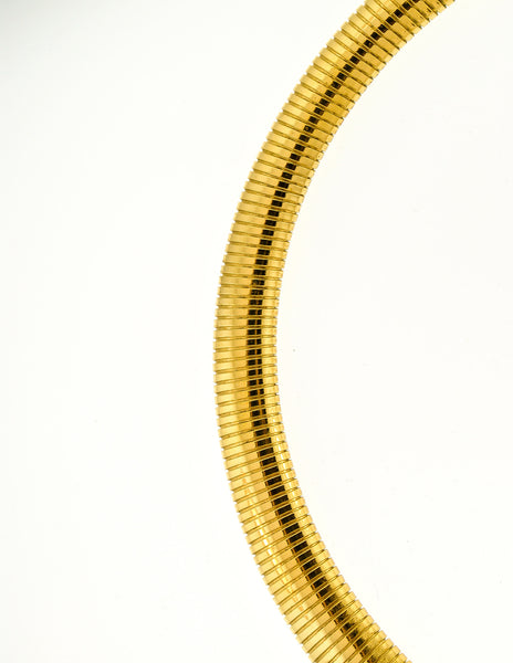 Christian Dior Gold Omega Choker Necklace