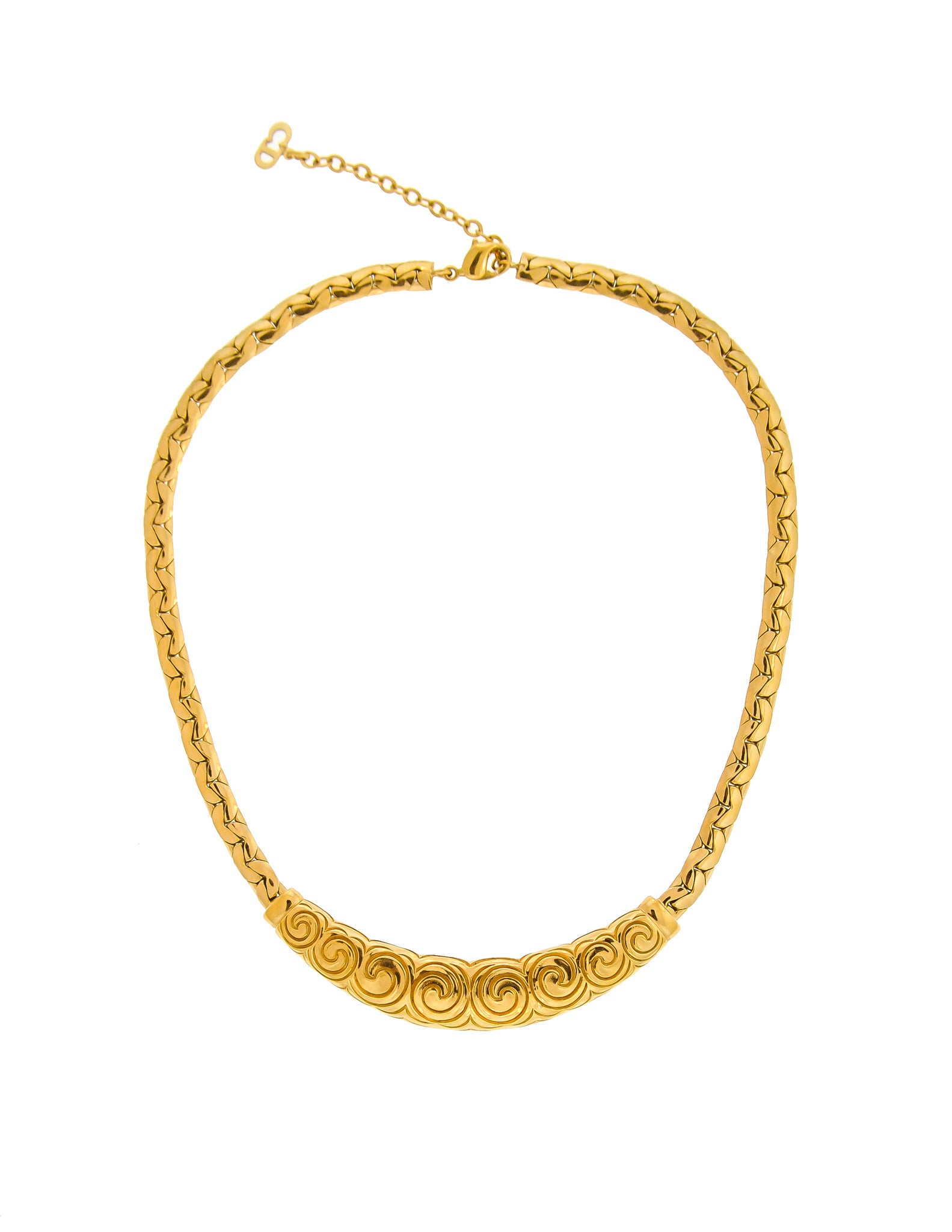 Christian Dior Vintage Gold Swirl Necklace