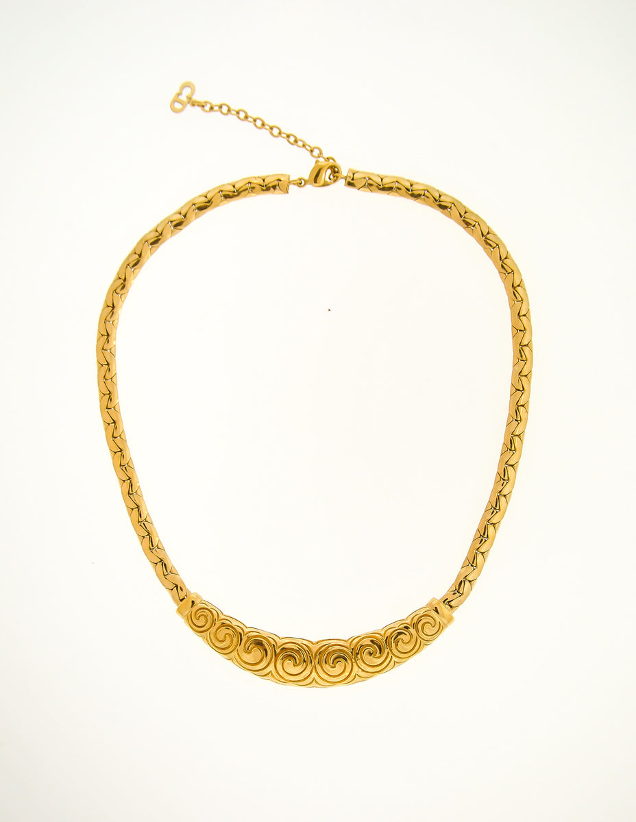 Christian Dior Vintage Gold Swirl Necklace – Amarcord Vintage Fashion