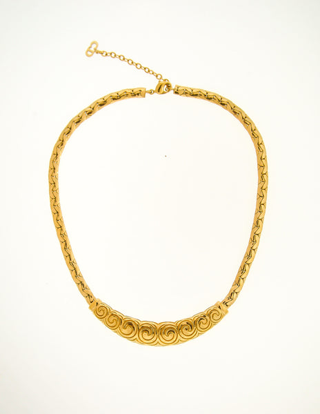 Christian Dior Vintage Gold Swirl Necklace