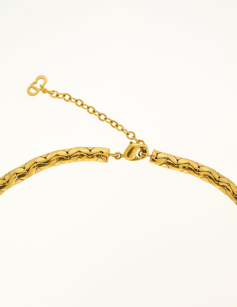Christian Dior Vintage Gold Swirl Necklace