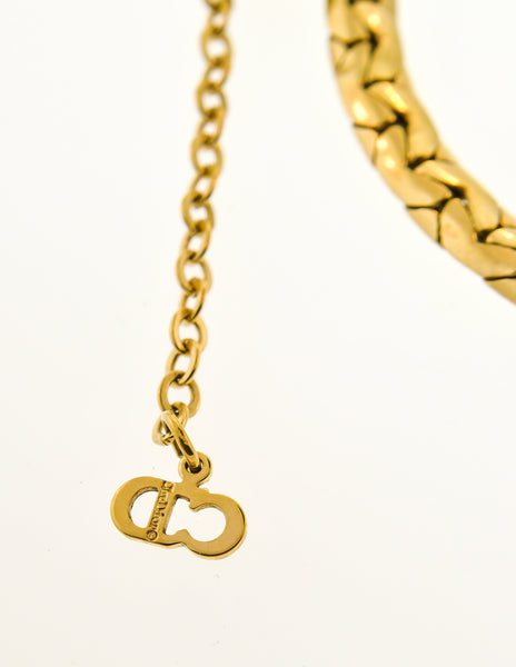 Christian Dior Vintage Gold Swirl Necklace