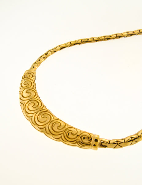 Christian Dior Vintage Gold Swirl Necklace