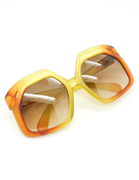 Christian Dior Vintage 1970s Yellow & Orange Ombre Sunglasses 2006 - Amarcord Vintage Fashion
 - 9