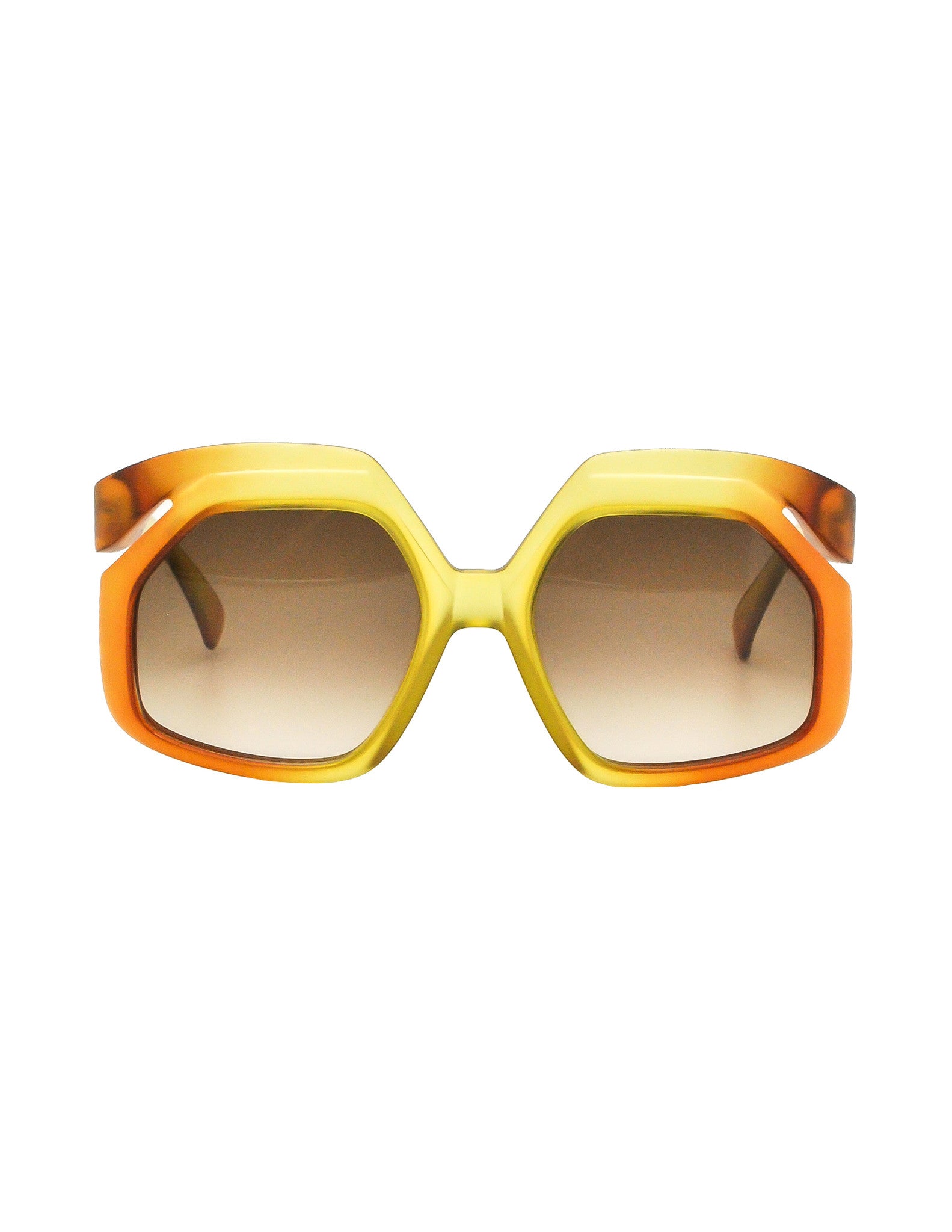 Christian Dior Vintage 1970s Yellow & Orange Ombre Sunglasses 2006