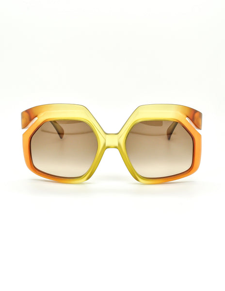 Christian Dior Vintage 1970s Yellow & Orange Ombre Sunglasses 2006 - Amarcord Vintage Fashion
 - 2