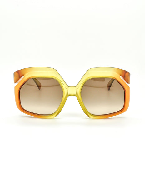 Christian Dior Vintage 1970s Yellow & Orange Ombre Sunglasses 2006 - Amarcord Vintage Fashion
 - 2