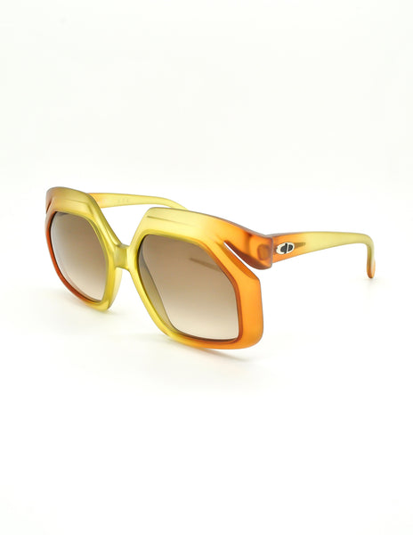 Christian Dior Vintage 1970s Yellow & Orange Ombre Sunglasses 2006 - Amarcord Vintage Fashion
 - 3