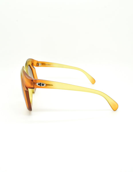 Christian Dior Vintage 1970s Yellow & Orange Ombre Sunglasses 2006