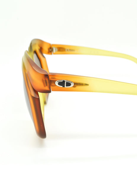 Christian Dior Vintage 1970s Yellow & Orange Ombre Sunglasses 2006 - Amarcord Vintage Fashion
 - 7