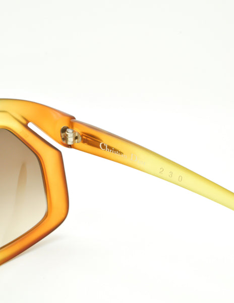 Christian Dior Vintage 1970s Yellow & Orange Ombre Sunglasses 2006 - Amarcord Vintage Fashion
 - 8