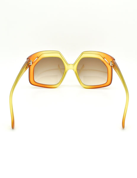 Christian Dior Vintage 1970s Yellow & Orange Ombre Sunglasses 2006 - Amarcord Vintage Fashion
 - 10