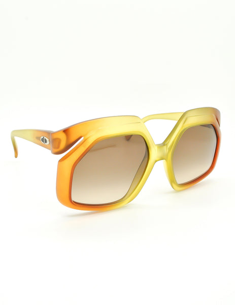 Christian Dior Vintage 1970s Yellow & Orange Ombre Sunglasses 2006 - Amarcord Vintage Fashion
 - 5