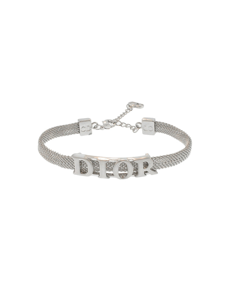 【Christian Dior】 silver bracelet CD Icon Thin Chain Link Bracelet Silver-Finish Brass | DIOR