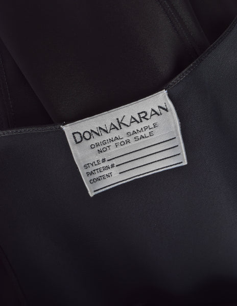 Donna Karan Vintage 1990s Black Bias Charmeuse Full Length Dress