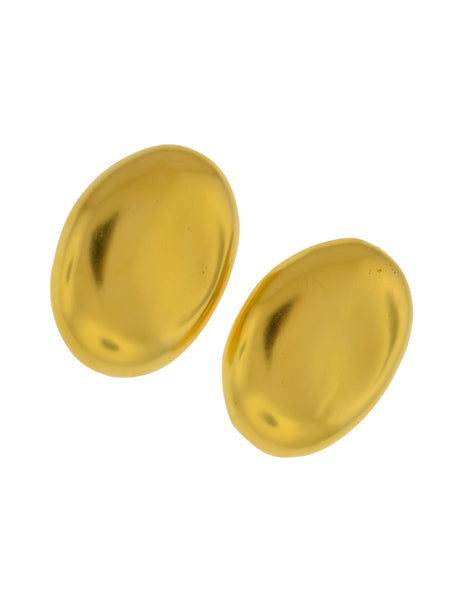 Donna Karan Robert Lee Morris Vintage Oversized Matte Gold Statement Earrings
