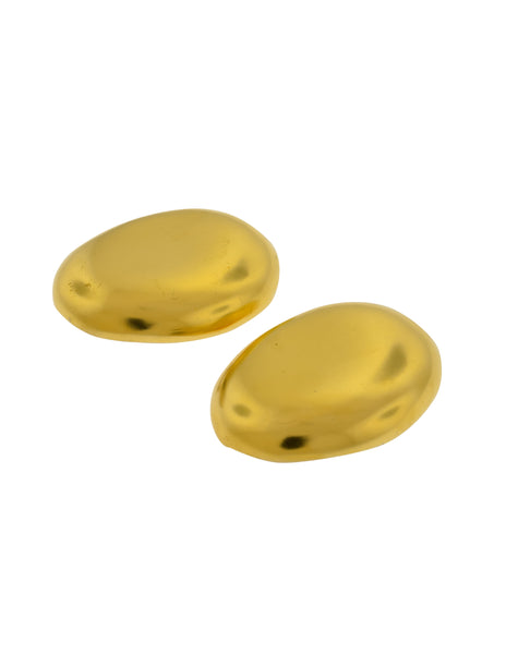 Donna Karan Robert Lee Morris Vintage Oversized Matte Gold Statement Earrings