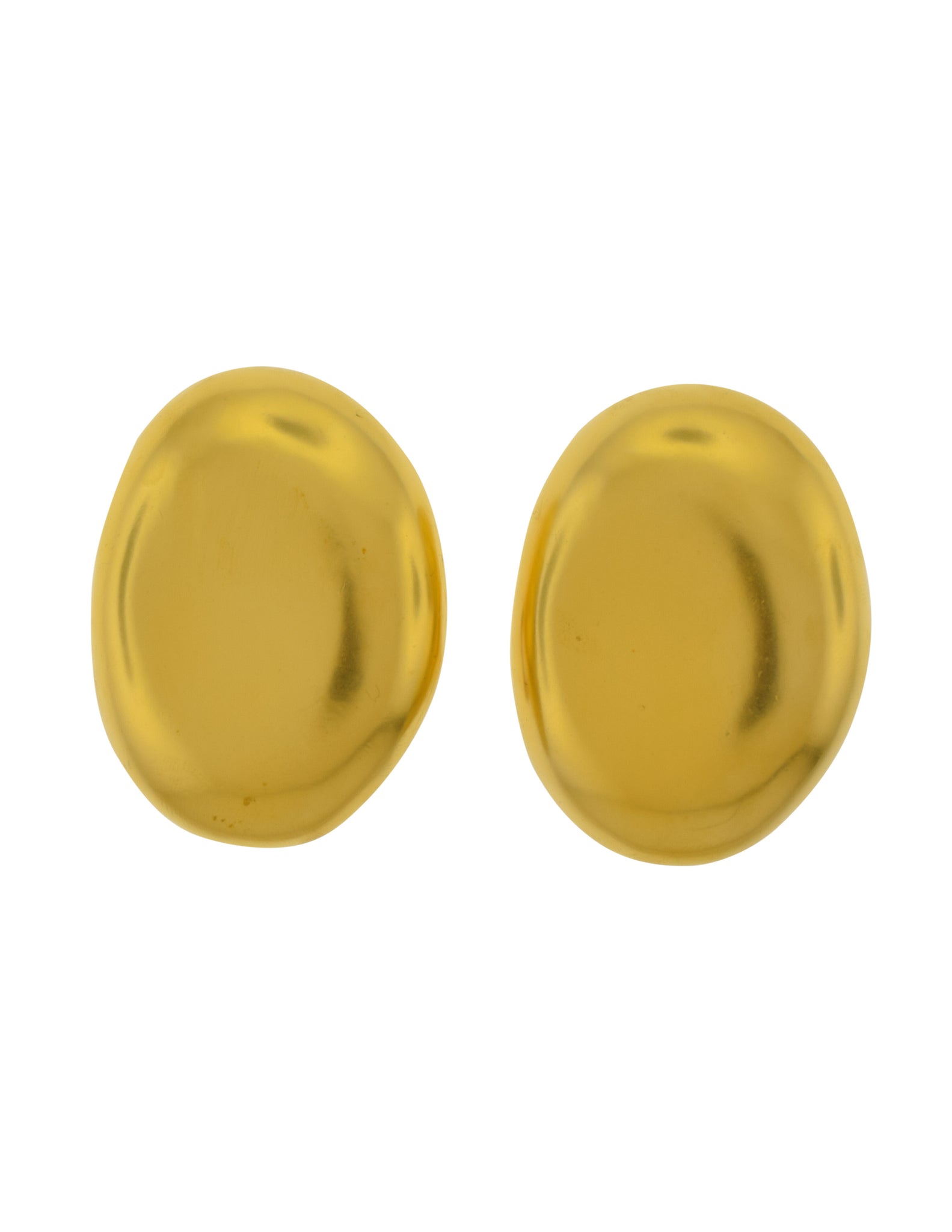 Donna Karan Robert Lee Morris Vintage Oversized Matte Gold Statement Earrings