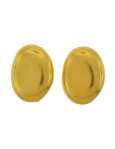 Donna Karan Robert Lee Morris Vintage Oversized Matte Gold Statement Earrings