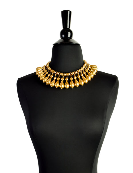 Donna Karan Robert Lee Morris Vintage Matte Gold Teardrop Necklace