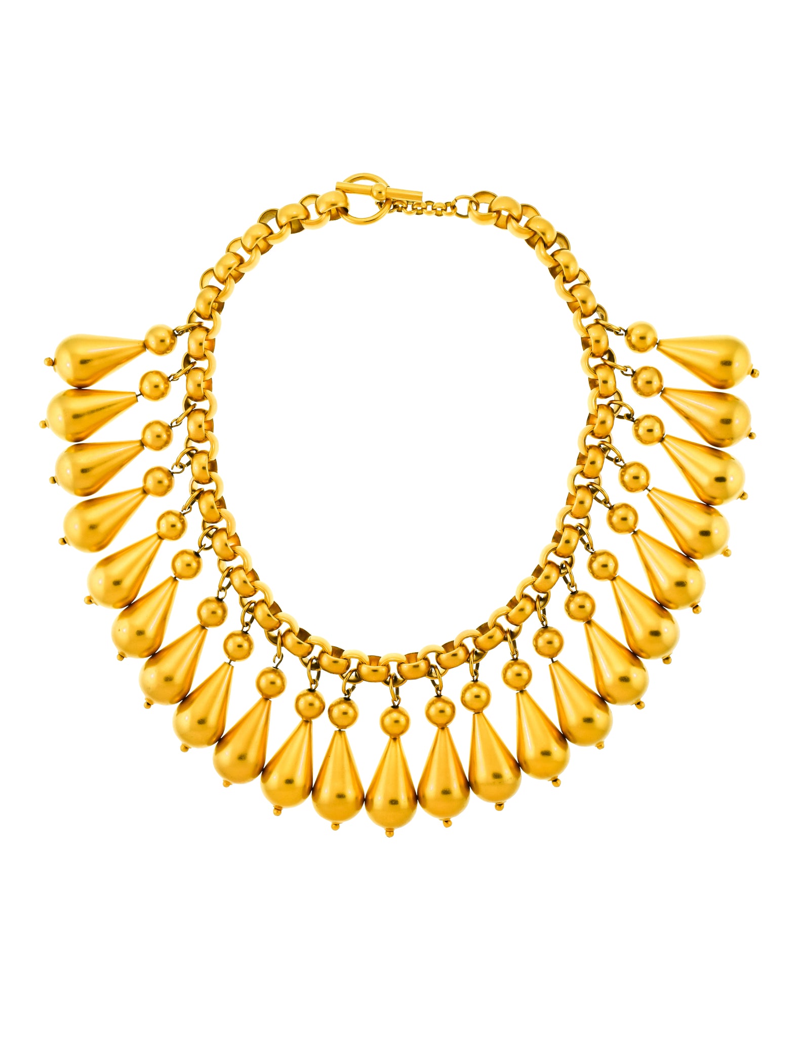 Donna Karan Robert Lee Morris Vintage Matte Gold Teardrop Necklace