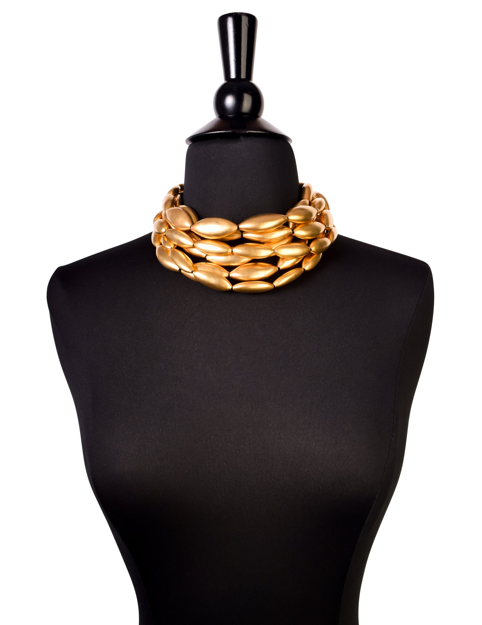 Donna Karan Robert Lee Morris Vintage Matte Gold Multistrand Choker Necklace