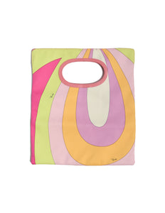 Pucci Vintage Pastel Multicolor Swirl Print Cotton Tote Bag
