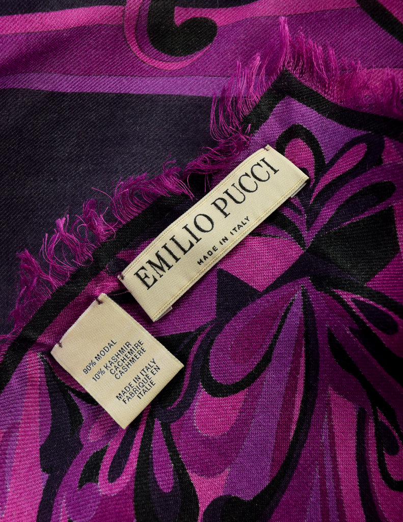 EMILIO PUCCI VTG Purple Pop Art Scarf in United States