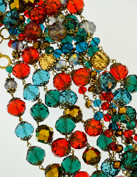 Escada Vintage Multicolor Multistrand Statement Choker Necklace - Amarcord Vintage Fashion
 - 9