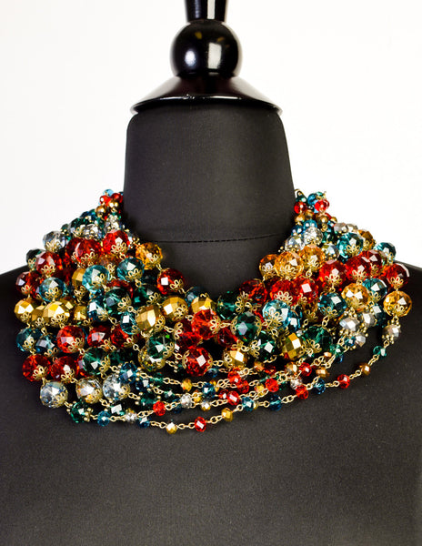 Escada Vintage Multicolor Multistrand Statement Choker Necklace - Amarcord Vintage Fashion
 - 2