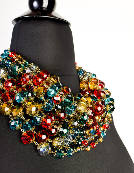 Escada Vintage Multicolor Multistrand Statement Choker Necklace - Amarcord Vintage Fashion
 - 5