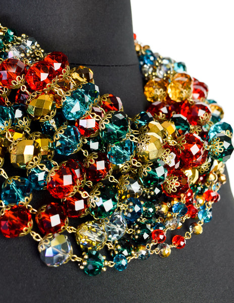 Escada Vintage Multicolor Multistrand Statement Choker Necklace - Amarcord Vintage Fashion
 - 7