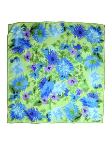 Falconetto Vintage Green Floral Silk Scarf