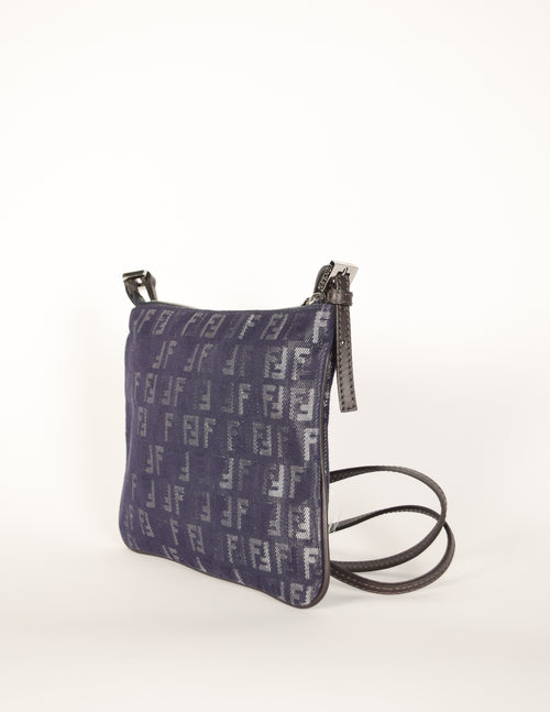 Fendi Vintage Blue Denim Monogram Logo Zucchino Crossbody Bag – Amarcord  Vintage Fashion