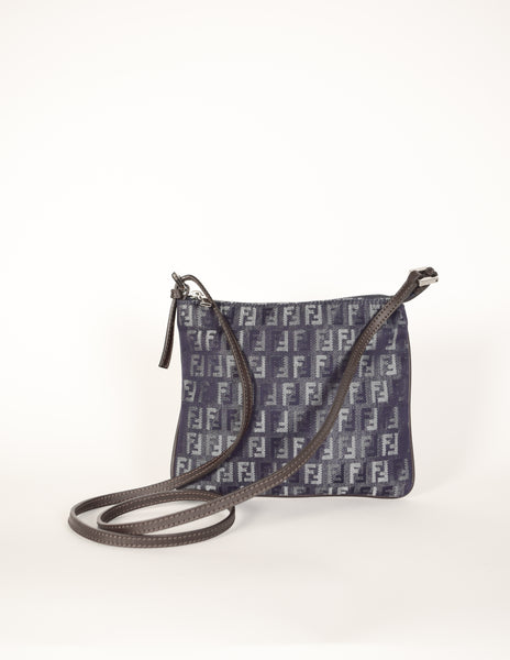 Fendi Vintage Blue Denim Monogram Logo Zucchino Crossbody Bag – Amarcord  Vintage Fashion