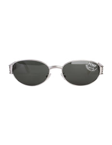 Fendi Vintage Silver Palladium Spell Out Side Frosted Acrylic Sunglasses