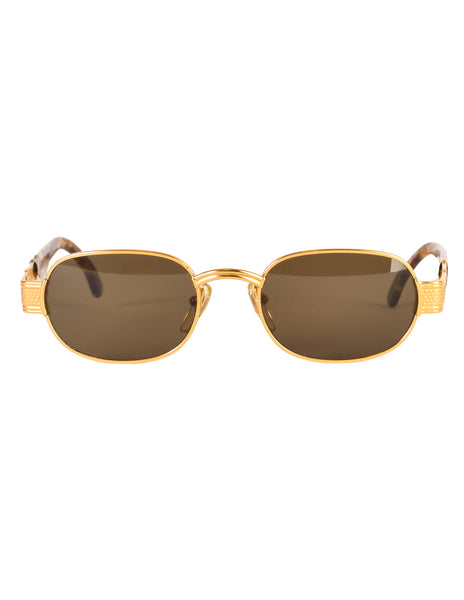 Fendi Vintage 308 034 Gold Rim FF Logo Tortoise Sunglasses