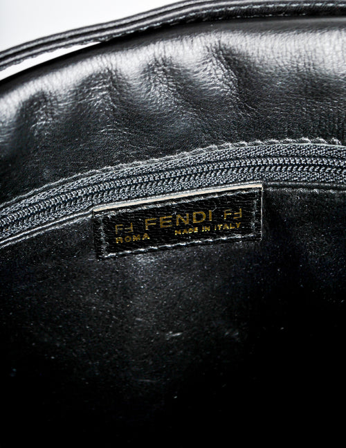 Fendi black leather clutch 2025