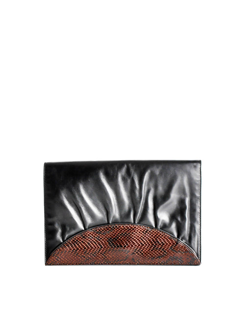 Fendi Vintage Black and Brown Leather Clutch Purse – Amarcord Vintage  Fashion