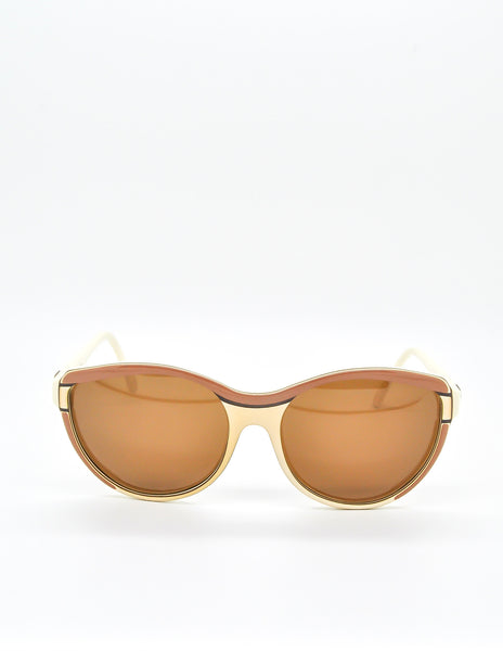 Fendi Vintage Brown and Cream Sunglasses 140