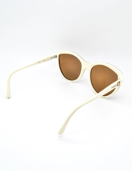 Fendi Vintage Brown and Cream Sunglasses 140