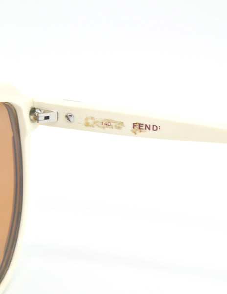 Fendi Vintage Brown and Cream Sunglasses 140