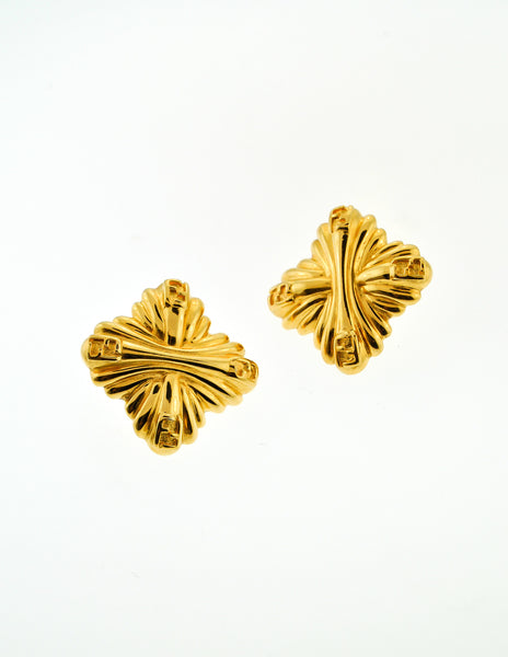 Fendi Vintage Gold Maltese Cross Earrings - Amarcord Vintage Fashion
 - 2