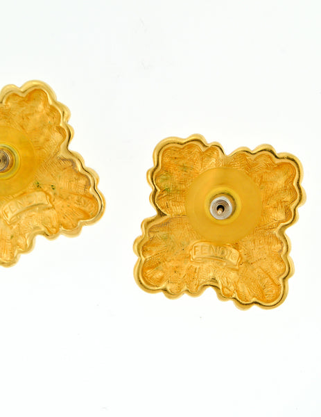Fendi Vintage Gold Maltese Cross Earrings - Amarcord Vintage Fashion
 - 5