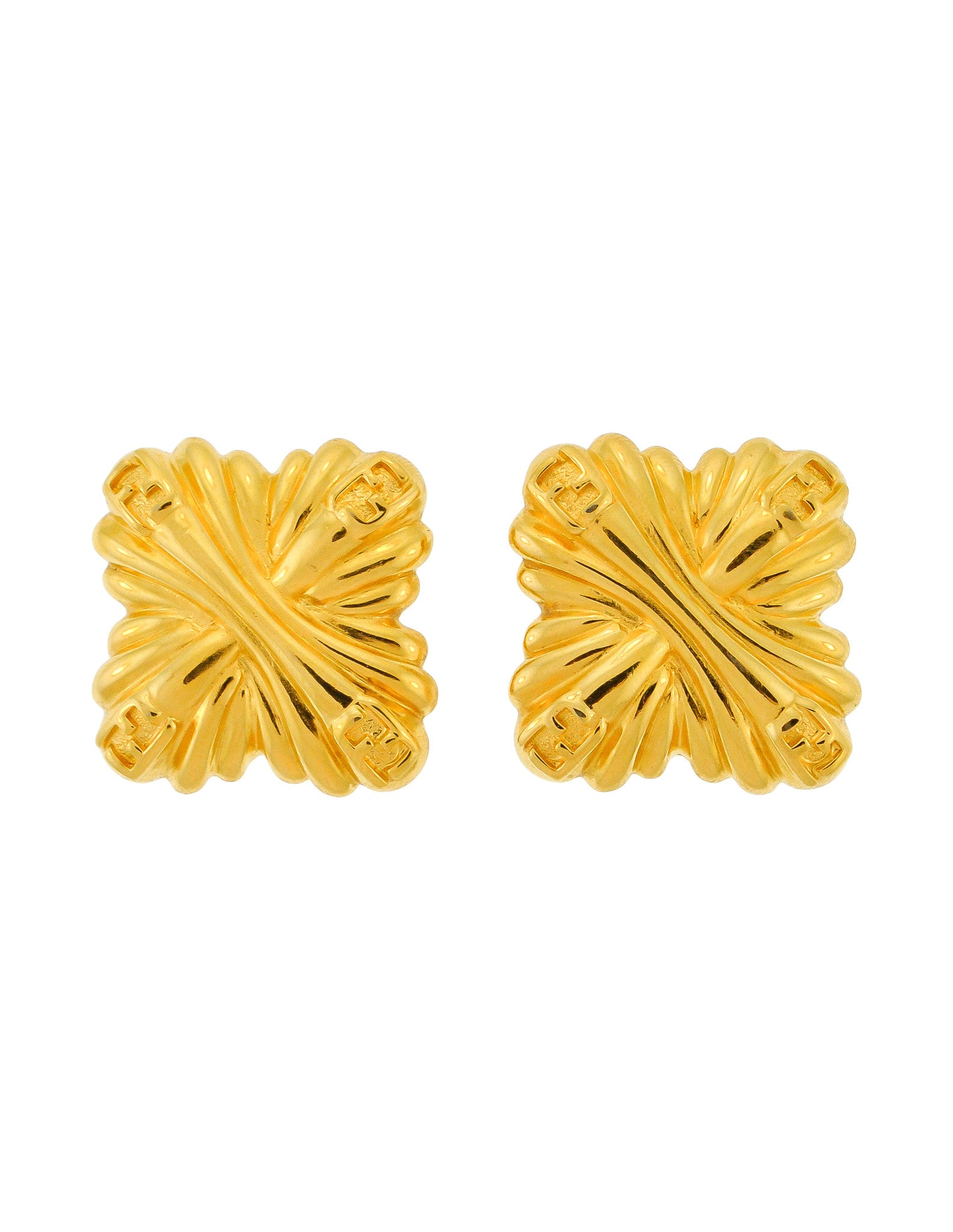 Fendi Vintage Gold Maltese Cross Earrings - Amarcord Vintage Fashion
 - 1