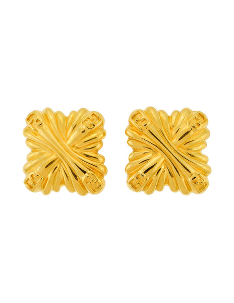Fendi Vintage Gold Maltese Cross Earrings - Amarcord Vintage Fashion
 - 1