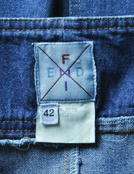 Fendi Vintage Blue Denim Jean Dress