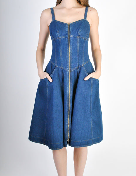 Fendi Vintage Blue Denim Jean Dress