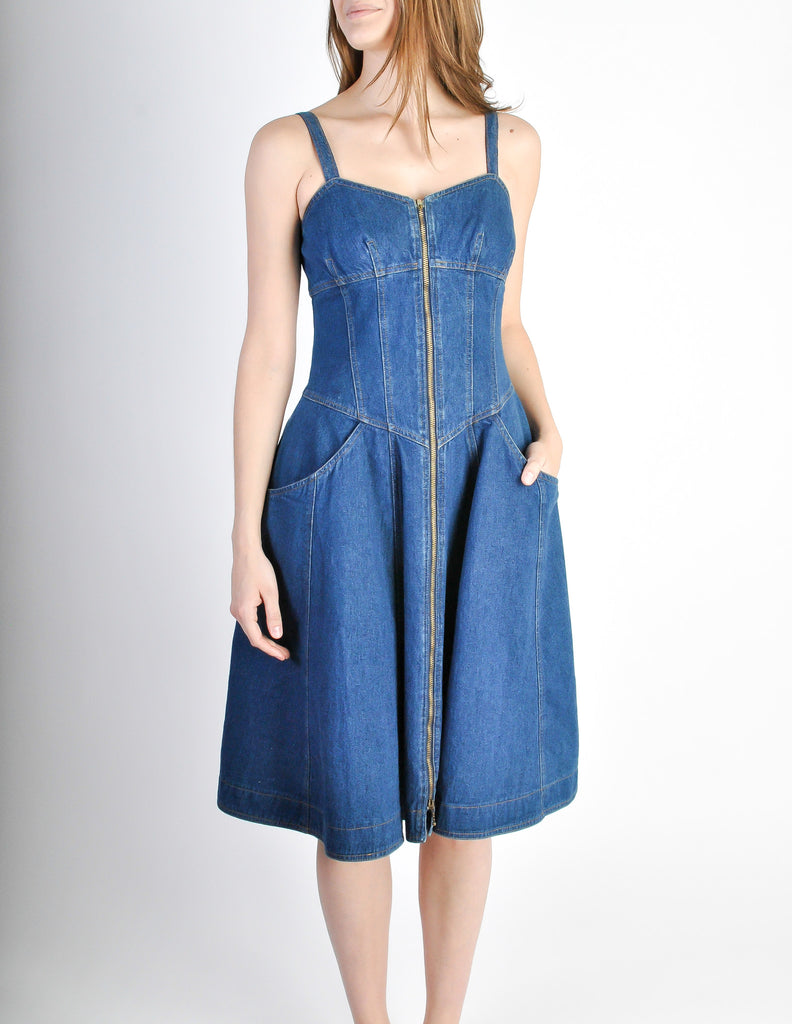 fendi denim dress Fendi Denim Cut Out Dress The Luxe Base